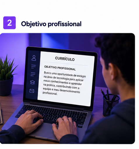 Exemplo de objetivo profissional no currículo